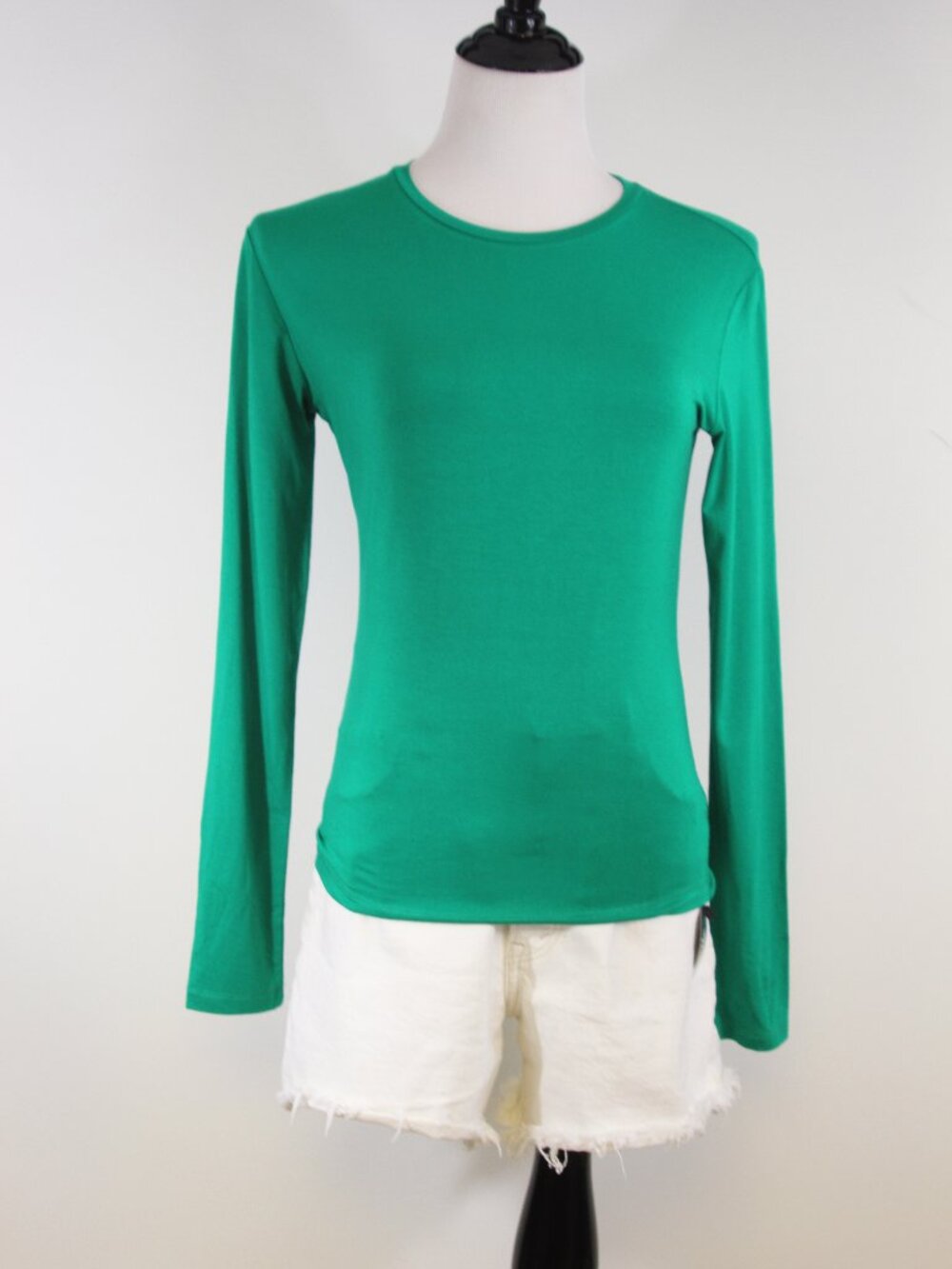 NWT Abardsion Green Long Sleeve Stretch Tee Y2K Medium